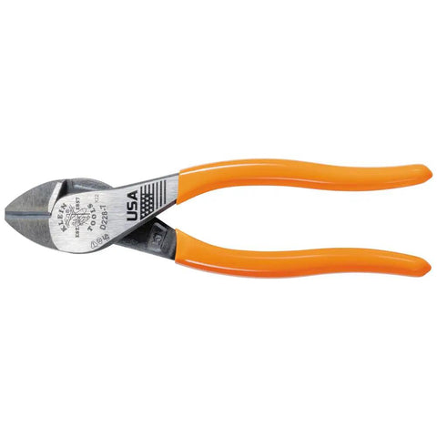 Beefy Diagonal Cutting Pliers 7 Inch With High Leverage Design For 36 Percent Greater Cutting Power, orange handles, Made In USA