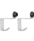 Stainless Steel Door Stopper With Built In Hook 2 Pack For Home And Office Multifunctional, side view showing hooks and stoppers
