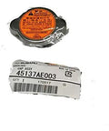 Subaru Radiator Cap Assembly 45137AE003 Genuine OEM Direct Fit Silver Cap with packaging for Crosstrek Forester Impreza models.