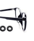 Five Pair Eyeglass Hinge Tightener Rings With Precision Driver To Lock Your Specs Down And Stop Constant Slipping Durable Silicone Anti Slip Sleeve Kit Fixes Loose Frames Snug Prevents Annoying Fidgeting And Keeps Spectacles Secure with dark eyewear and silicone rings.