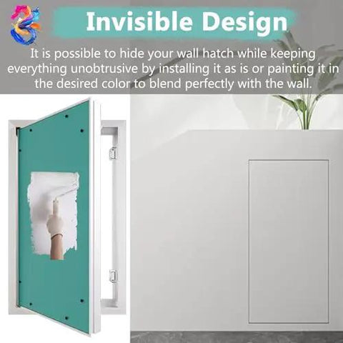 Zero Hassle Bifold Magnetic Access Panel Door With Quiet Strips And Predrilled Holes For Drywall Plumbing Wiring Featuring Smooth Setup and Killer Build Quality - showing hidden design installation.