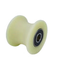 Heavy Duty U Groove Gate Wheels With Double Bearings Buttery Smooth Nylon Track Rollers Rock Solid V Shaped Sliding Door Casters image showing yellow nylon roller