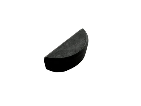 Yamaha Woodruff Key 90280-05001-00 Kit, shown close-up, a small metallic semicircular key for engine alignment and gear stability.