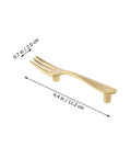 Three-Piece Kitchen Cabinet Handles Set With Gold Finish Drawer Knobs And Pulls For Home Cabinets Doors Bedroom Dresser And Living Room Storage Vintage Silverware Themed Hardware