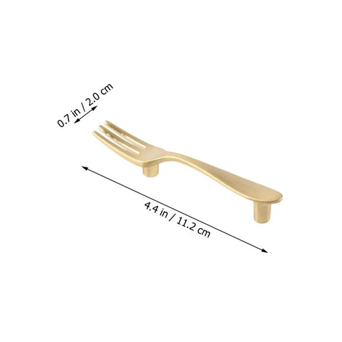Three-Piece Kitchen Cabinet Handles Set With Gold Finish Drawer Knobs And Pulls For Home Cabinets Doors Bedroom Dresser And Living Room Storage Vintage Silverware Themed Hardware