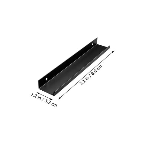 4 Pack Matte Black Hidden Pull Handles 80mm for cabinets, shown isolated with measurements 3.2 cm x 8.0 cm