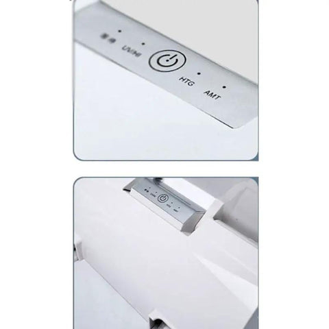 Control panel of Smart Automatic Toilet Seat Cover Dispenser With Heated Roll Replacement For Modern Bathrooms Hygienic White Design.