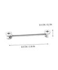 Heavy Duty Furniture Cam Lock Fittings Kit For Cabinets 20 Sets With Double Headed Connectors Lightweight And Easy To Install Strong Bearing Capacity Includes Rods And Fittings For Quick DIY Furniture Repair And Assembly, showing a close-up of a metal connector rod with measurements