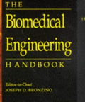 Front cover of The Biomedical Engineering Handbook book; black cover with yellow title text and editor Joseph D. Bronzino.