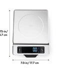Stainless Steel Kitchen Scale With Pull Out Display, 11 Pound Capacity, No-Fuss Tare Function, Big Digital Readout, Removable Platform