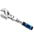 Adjustable Wrench With Flexible Head, 10 To 12.4 Inch Retractable Ratchet Crescent Tool, 180 Degree Rotatable Head, chrome molybdenum steel