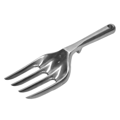 Silver Durable Aluminum Alloy Garden Weeder Fork Handy Hand Tool With Ergonomic Grip for Planting and Weeding Lightweight And Easy To Use