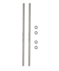 Two M8x250mm stainless steel fully threaded rods with four nylon-insert hex nuts