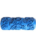 Super Smooth Decorative Texture Paint Roller With Interchangeable Pattern Heads For Walls Ceilings And Furniture Ergonomic Handle Diy Home Decor Tool That Makes Your Space Look Tight And Fresh, blue textured roller head.