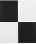Black and white checkered pattern of Self Adhesive Vinyl Floor Tiles 12x12 Inch Black And White Peel And Stick DIY Flooring.