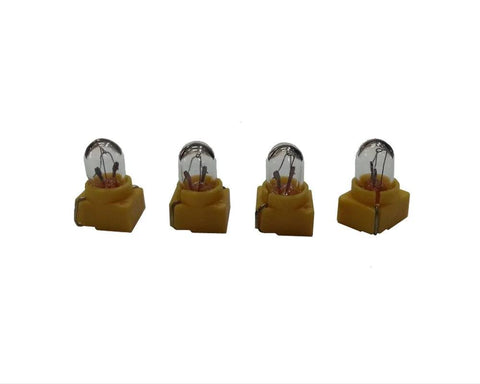 Dr.Speedometer GM stepper motor repair kit components: four yellow-base glass bulbs (front view)