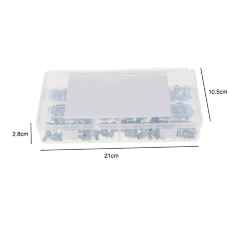 Hydraulic Grease Nipples And Fittings Kit - 260-Piece Metric And Imperial Assortment in storage box, closed view
