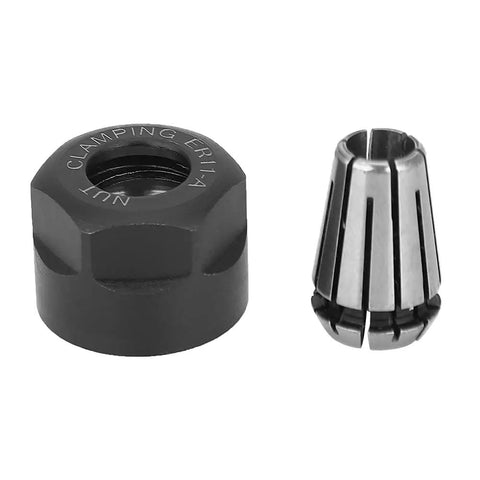 Premium ER11 Chuck Collets And Nuts Kit For CNC Milling Machines High Durability Spring Steel Parts, featuring clamping nut and collet.