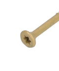 Close-up of a Torx screw showing the round head of the 100 Pcs Star Drive Woodworking Screws Kit Carbon Steel Countersunk Tapping Screws