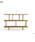 Retro Style Floor Standing Book Shelf With Open Multi Layer Shelves For Living Room Or Office, medium size dimensions in cm
