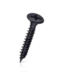 Heavy Duty Number Six By One Five Eighths Inch Self Tapping Drywall Screws Two Hundred Twenty Five Piece Kit showing a black phosphate flat truss head screw.