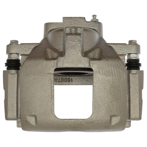 Brake caliper and bracket assembly, front view, gray metal