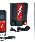 Electric Poultry Netting Accessory Set With 0.6 Joule Fence Charger, 3 Foot Grounding Rod, and Voltmeter Fence Tester visible.