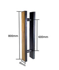 Matte Black Glass Door Handle With Aluminum And Solid Wood Push Pull Barn Door Handle Sleek And Built to Last Six Sizes 800x600x80mm