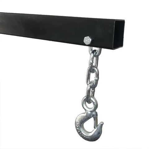 2 Ton Folding Engine Hoist And Heavy Duty Engine Crane Featuring smooth chain with hook for hydraulic lifting tasks.