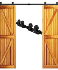 Sliding Barn Door Hardware Kit For 4 To 10 Foot Track System Double Doors Built To Last And No Fuss Easy Install For Wood Closet Rail Kit