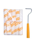 Slick 10 Piece Mini Paint Roller Covers Heavy Duty Acrylic Dripless Wall Wood Fabric Decorating Kit with roller handle.