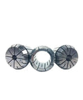 Six Piece ER40 Collet Set 27mm 28mm 29mm 30mm 31mm 32mm Bore For CNC Milling Drilling Engraving And Spindle Machines Built Tough From 20CrMnTi Steel For Pro Grade Performance And Smooth Runout, showing front view of collets.