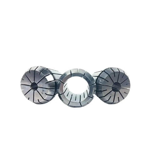 Six Piece ER40 Collet Set 27mm 28mm 29mm 30mm 31mm 32mm Bore For CNC Milling Drilling Engraving And Spindle Machines Built Tough From 20CrMnTi Steel For Pro Grade Performance And Smooth Runout, showing front view of collets.