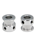 GT2 Timing Pulleys Set Two Piece 20T And 80T Aluminum 12mm Bore Synchronous Wheel with 250mm Belt front view.