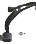 Front Left Lower Suspension Control Arm And Ball Joint Assembly For Ford Explorer And Police Interceptor Utility 2011 Through 2019 Go To Replacement Part With Easy Install And Solid Durability shown from side view with pre-installed ball joint.