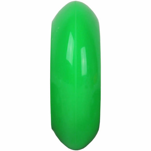 Side view of green wheel from 4 Pack Inline Skate Wheels 80mm 89A Outdoor Green Replacement Set For Rollerblade And Inline Hockey Skates Durable Easy Install Non OEM Grade Fit Great For Outdoor Use.