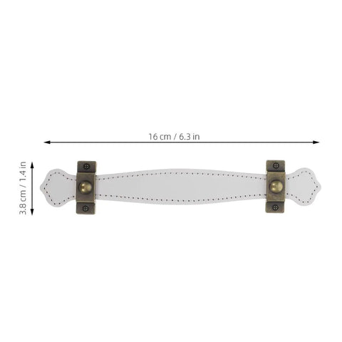 Slick Vintage Zinc Alloy Cabinet Pulls With White PU Leather Grip, 16x3.8 cm, 2 Pack Single Hole Drawer Handles