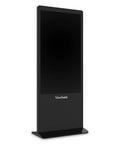 55 Inch 4K Ultra Hd Free Standing Digital Signage Kiosk Featuring Crisp Ips Panel Plug And Play Connectivity Via Hdmi Lan Rj45 sleek black design.