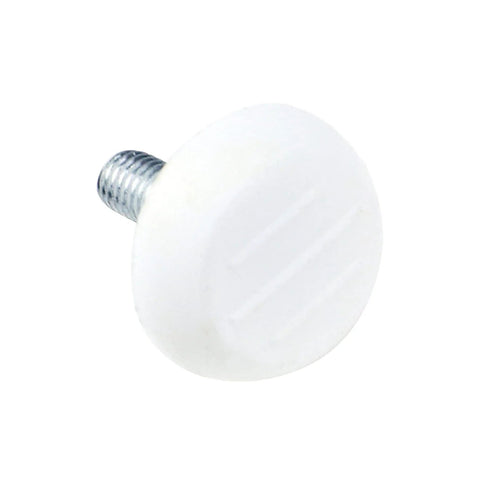 Rock Solid White Furniture Levelers 16 Pack M6 X 18mm Thread Table Leg Adjustable Feet with plastic glide base.