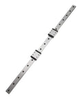 500mm By 18mm Miniature Linear Guide Rail With Two Sliding Blocks, top view, suitable for precision CNC and 3D printing applications.