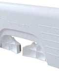Fold N Stow Compact Foldable Toilet Stool White 8 Inch Space Saving Design, folded view, space-saving bathroom accessory