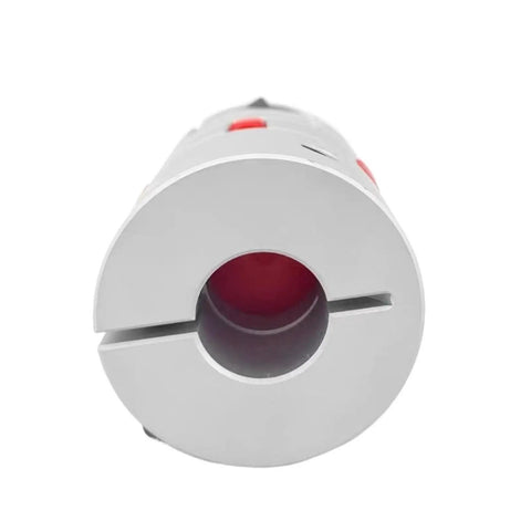 Heavy Duty Plum Flexible Shaft Coupling For CNC Machines 14Mm To 38Mm Bore aluminum jaw connector visible from front view.