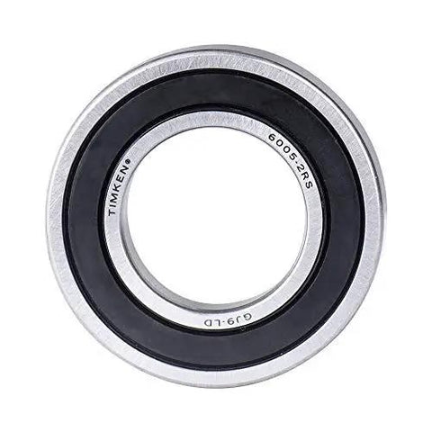 Premium 2 Pack 6005-2RS Deep Groove Ball Bearings With Double Rubber Seals 25X47X12MM front view showing double rubber seals.