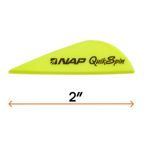 QuikSpin 2 Inch Arrow Vanes Pack Of 36 Yellow For Bow Hunting And Target Practice, Plastic Fletching Vanes For Faster Spin