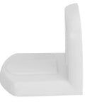 Side view of white nylon L Shaped Corner Bracket For Furniture Repair Nylon Right Angle Shelf Cabinet Drawer Support Beefy Load Bearing Grip