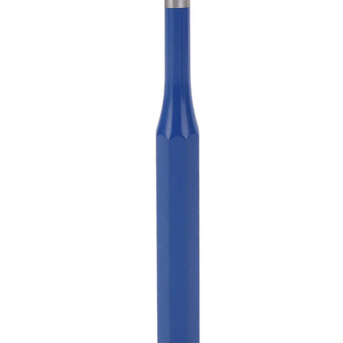 Heavy Duty Steel Pin Punch Kit With Kickass Ergonomic Blue Handles And Tough As Nails Heat Treated Drift Center Punch shown in blue.
