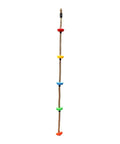 Colorful Climbing Rope Six Point Five Feet With Five Knotted Foot Holds For Kids Ninja Warrior Setup Slackline Obstacle Course Backyard Play Gear Safe Tough And Fun For Young Climbers Kid Friendly And Easy To Use showing full length with knotted foot holds