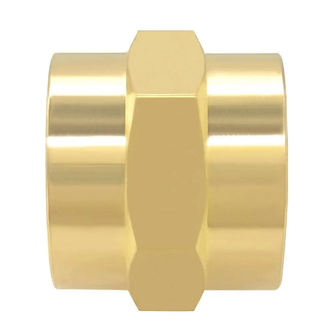 Brass Three Quarter Inch NPT Female Hex Coupler Nipples For Quick Pipe Connections, Three Quarter By Three Quarter Inch Fittings