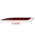 Straight Swap Led Rear Bumper Brake Lights With Sequential Drl Turn Signal Lamps For 2020 To 2023 Tesla Model Y Red Housing, side view dimensioned at 11 9/16" x 1".