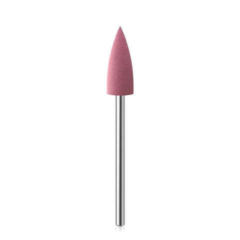 Single pink pointed head drill bit from 7Pc Small Pointed Head Nail Drill Bits Rubber Silicone Rotary Nail Art Cutter Polishing Buffer Set